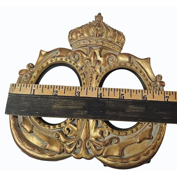 Gold Crowned Double Oval Picture Frame By Bombay 2.75" X 3.5" - Picture 9 of 9